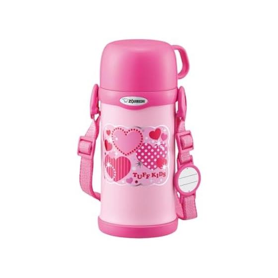 Zojirushi Mahobin Children s Water Bottle 600ml Cup Type with Strap Stainless Steel Bottle Lightweight & Compact Heat/Cold Insulation Pink SC-MC60-PA