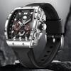 Top Brand Men's Watches Luxury Square Quartz Wristwatch Waterproof Military Chronograph Watch For Men Relogio Masculino+BOX