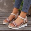 Fashion Women Sandals Peep Toe 2025 Summer Fashion Outdoor Sandal Women Buckle Strap Platform New Wedges High Heels Sandalias De Mujer