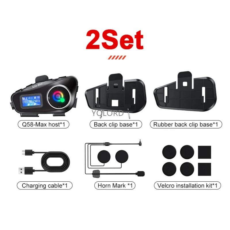 Helmet Intercom Motorcycle Wireless Bluetooth Headsets Intercomunicador Moto Riders Hands-Free Call Music Sharing Earphone