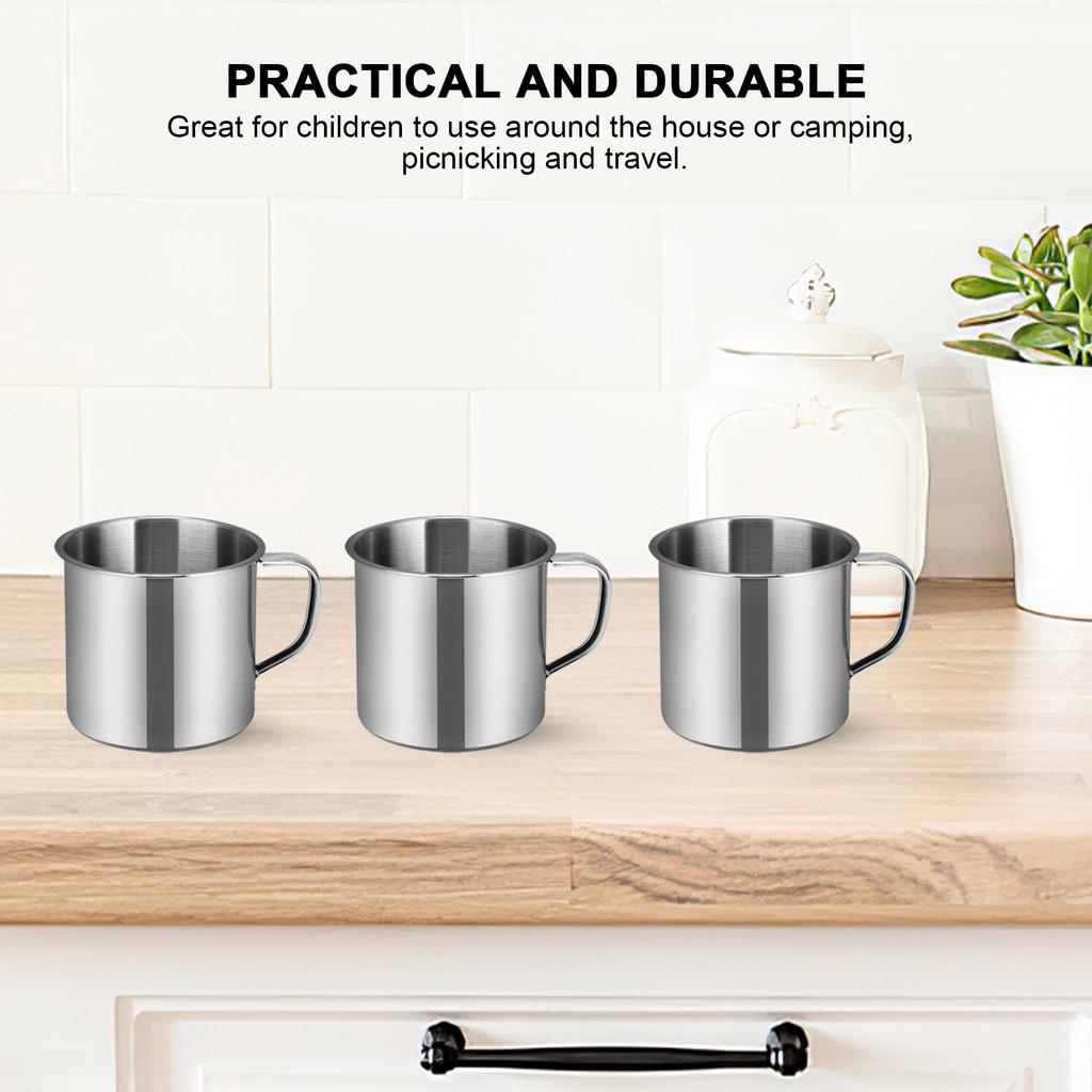5pcs Stainless Steel Water Mug For Unbreakable Lightweight Camping Picnic Travel Milk Cup Drinking Container