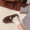 Fashion Designer Spring Autumn Women Warm Fur Shoes Fashion Shallow Slip on Ladies Flats Shoes Round Toe Women's Mary Jane Shoes