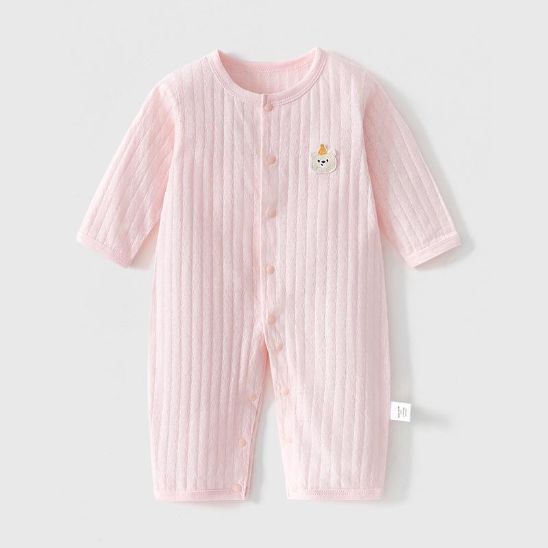Bawełniany body dla noworodka: Piżama z długim rękawem, bez metki, na lato