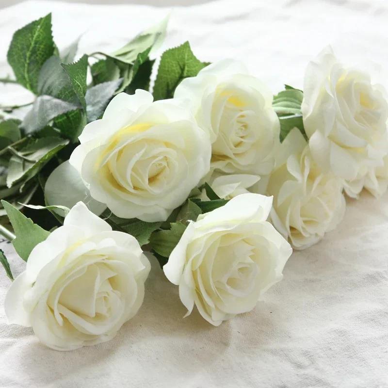 Latex Real Touch Rose Artificial Silicone Rose Flowers for Wedding Home Party Decoration Fake Flower Christmas New Year Gift