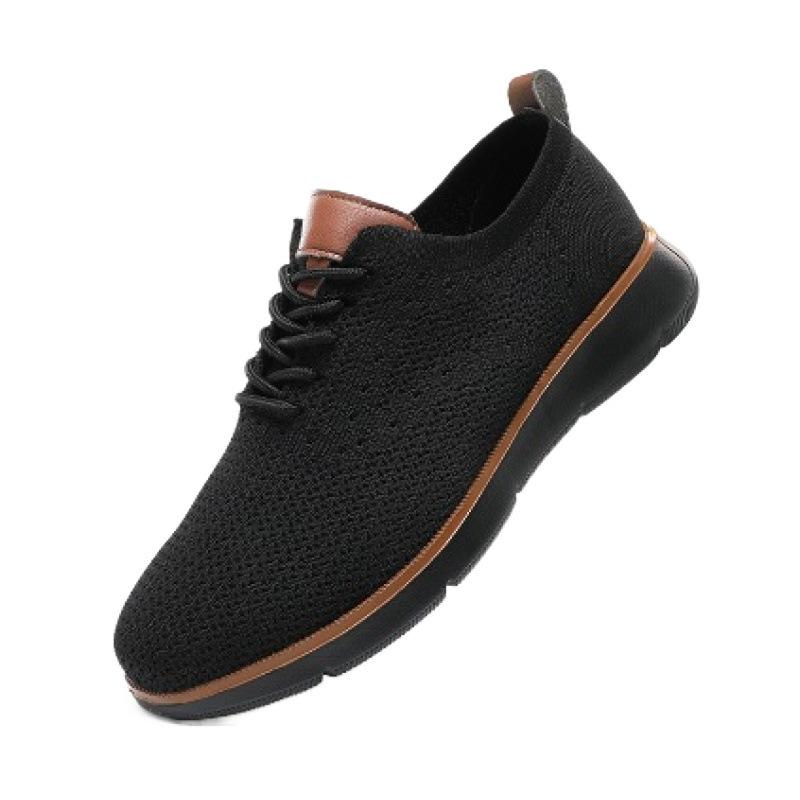 Cheap autumn large size breathable fly-woven flats lightweight casual shoes