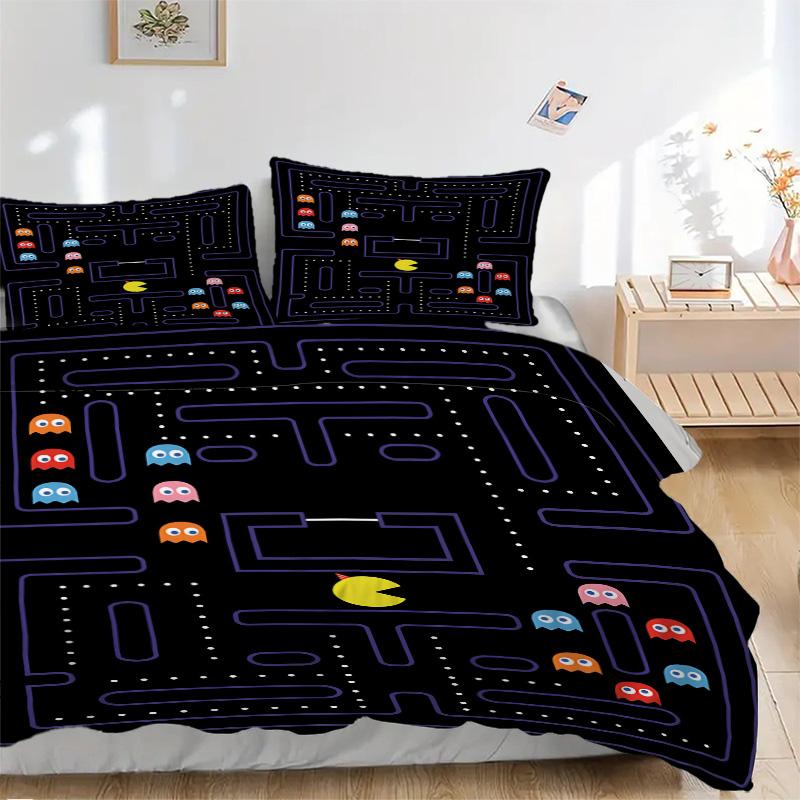 Pacman Maze Adventure Print 3Pcs Bedding Setduvet Cover With 2 Bedropillowcase Home Birthday Gift