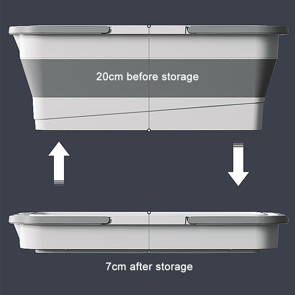 Foldable Mop Bucket Laundry Barrel Rectangular Large Washing Basin Space-Saving Reusable Household Cleaning Bathroom Accessory