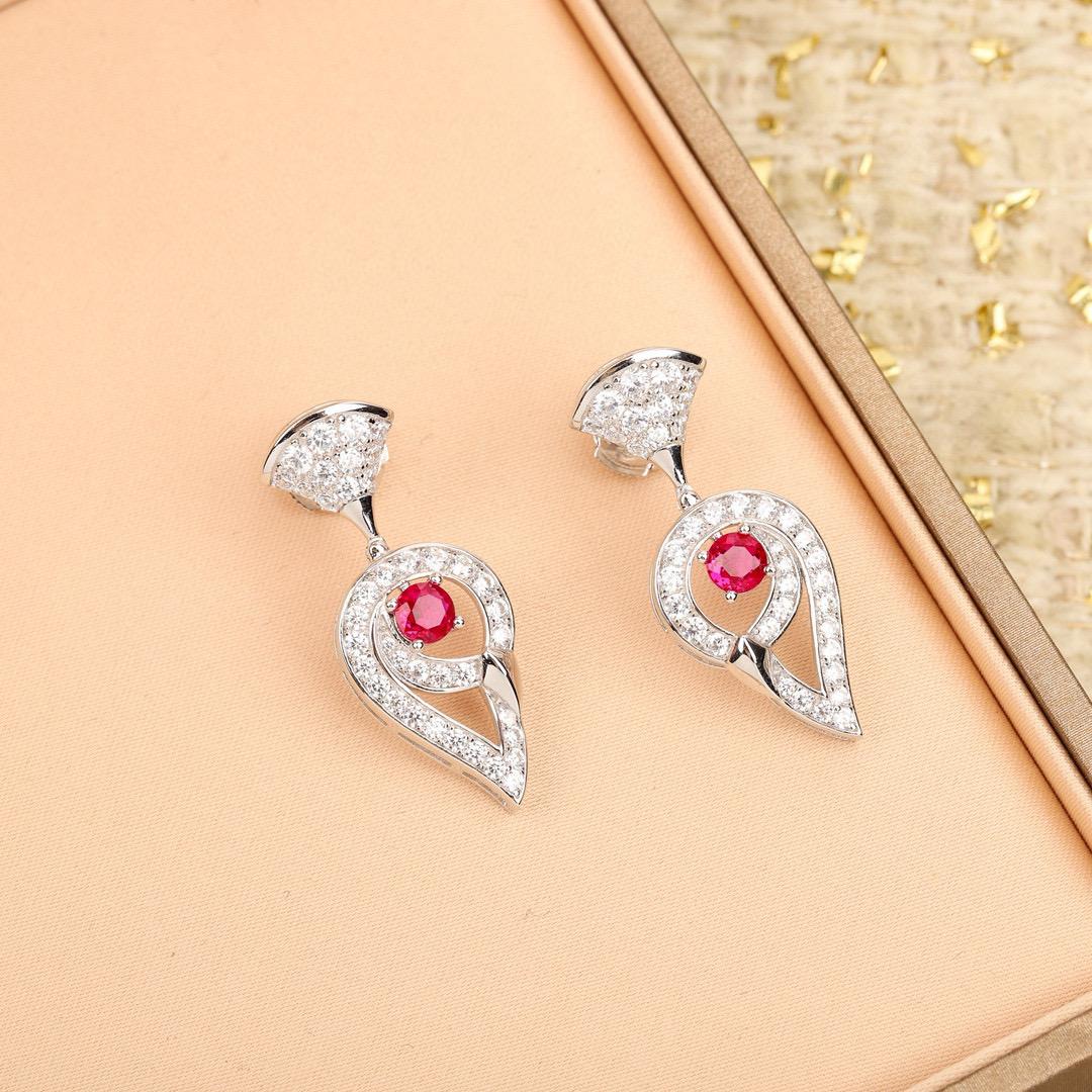 

Hot Brand Vintage Earrings for Women Diamonds Luxury Jewelry Fashion Designer Eardrop Pure 925 Sliver Lady Party Stud Earrings