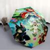 Genshin Impact characters1 Print Automatic Umbrella, 8 Rib Iron Frame, Plastic Handle, Suitable for Outdoor Travel &Daily , Ideal Gift
