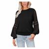 Women's Color Fashion Long Sleeve Round Neck Pullover Top Temperament Versatile Sleeve T-Shirt