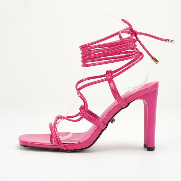 

Fashion Roman Sandals Female Shoe Square Toe High Heels Ankle Strap Gladiator Girls High-heeled Party Open Fashion Pumps Rome Scandals 35