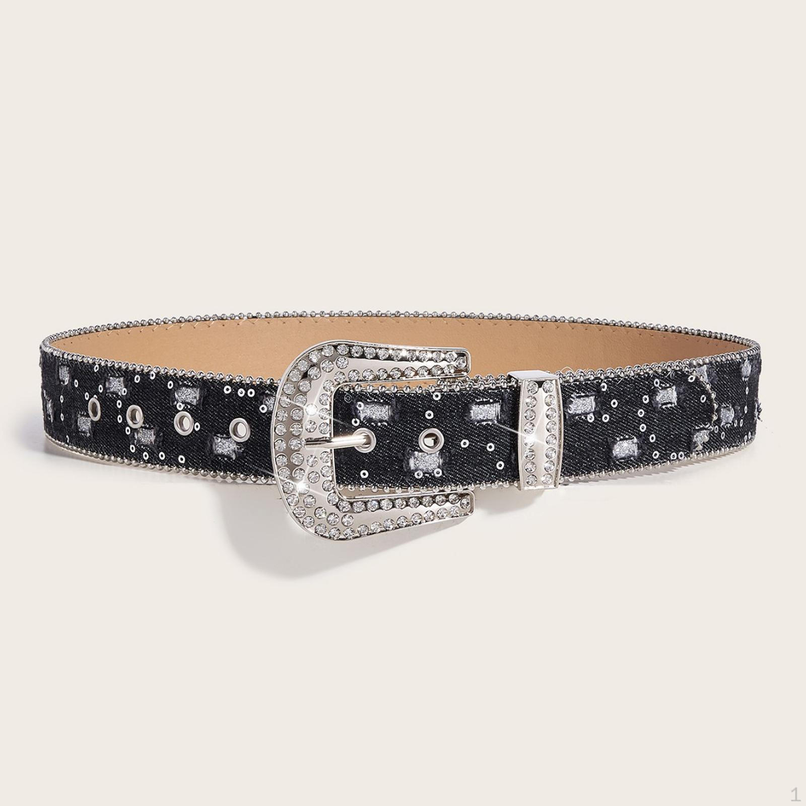 Fashionable Womens Waist Belt with Distinctive Buckle Detail чёрный