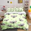 Cute Koala Pattern with Leaves Print Bedding Set 1 Duvet Cover 2 Pillowcases for Adult and Children Luxury Gift Full Size