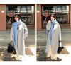 Su Jiu'er Women's 2024 Mid-Length Double-Sided Wool Coat - High-End Gray Autumn/Winter Outerwear