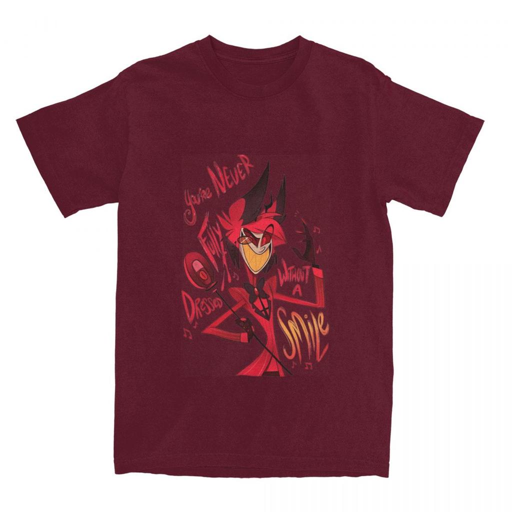 Herren T-Shirt Hazbin Hotels T-Shirts Mode Alastor Sommer T-Shirts Vintage Muster Baumwollkleidung Geburtstagsgeschenk