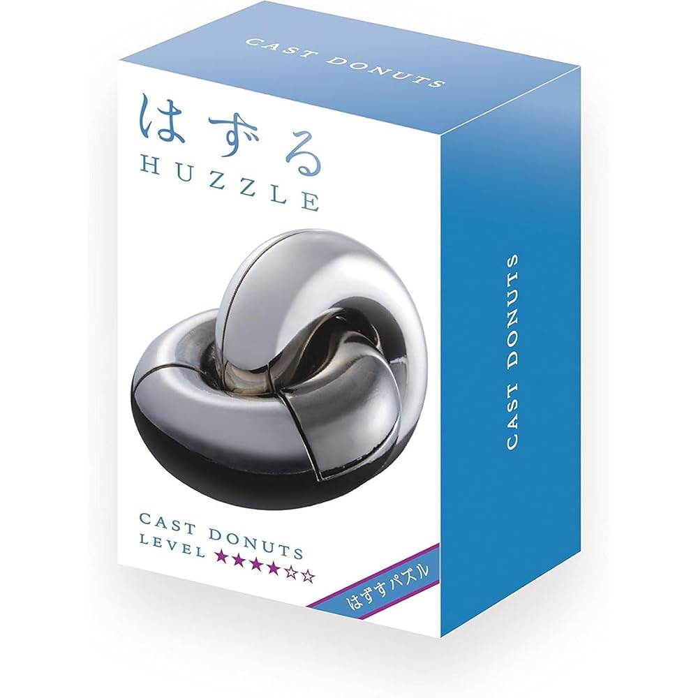 Hanayama Cast Donuts Puzzle Level 4 Difficulty Brain Teaser Game