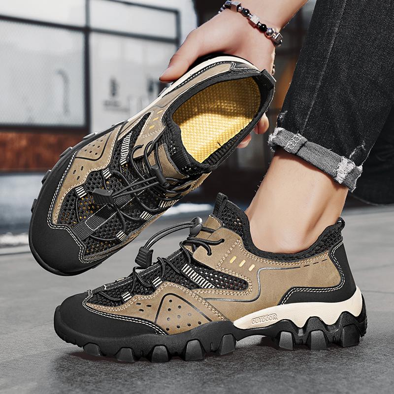 zapatillas de mujer Summer Outdoor Hollowed Hiking Shoes Breathable Mesh Upper Sneakers Men Anti Slip Elastic Band Casual Footwe