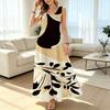 U-Neck Minimalist Abstract Art Sleeveless Maxi Dress Flowy,Comfy,Versatile for Casual Home & Vacation