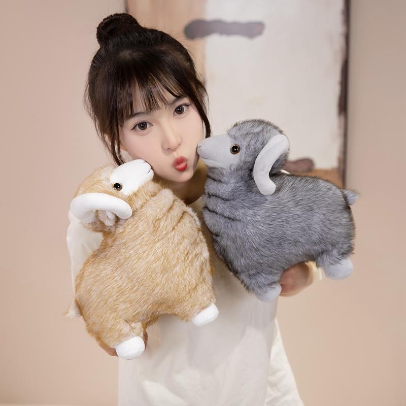 20Cm Standing Lamb Doll Plush Toy Stuffed Brown Grey Sheep Grassland Animal Plushie Birthday Present