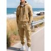 New, Autumn/Winter, Men's, Velvet Hoodie, Fashion, Hoodie, Zipper, Multi Pocket, Work Pants Set