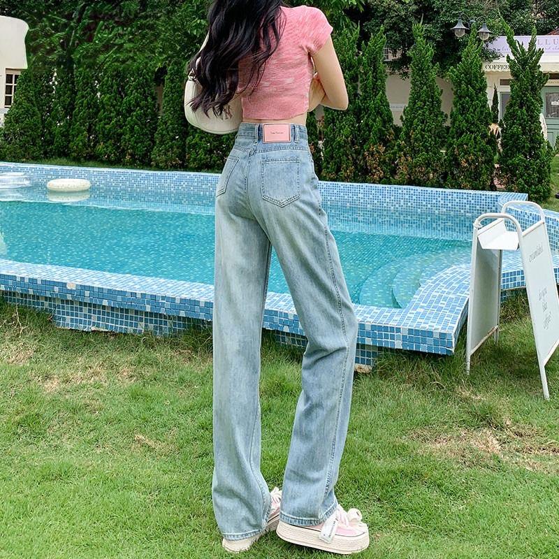90s Harajuku Y2k Baggy Cargo Jeans Women Blue Vintage Chic Straight Denim Trousers Female Korean Fashion Aesthetic 2000s Jean Pants 2026 New