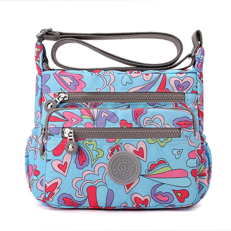 Casual and Lightweight Printed Nylon Medium Mother Bag Women's Bag, New Nylon Women's Shoulder Messenger Bag Cloth Bag Bag