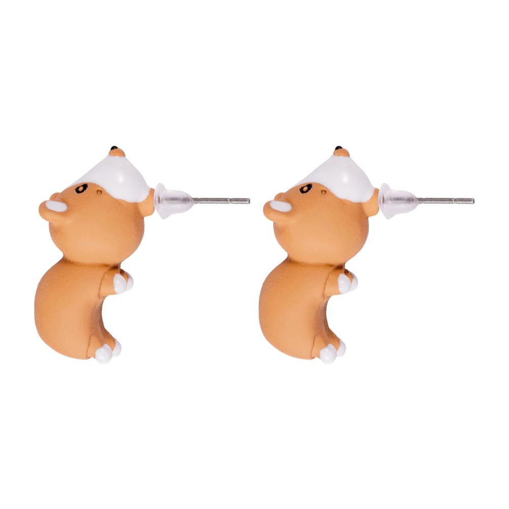 1 Pair Of Resin Earrings Handmade Cute Animal Piercing Earrings Stud Earrings For Women Girls