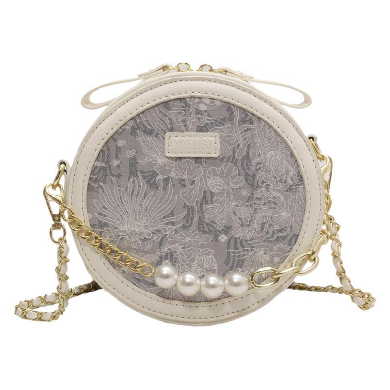 Small Fragrance Style Foreign Pearl Handbag 2025 National Style Chain Women's Bag Cute Trendy Fashion Shoulder Crossbody Bag