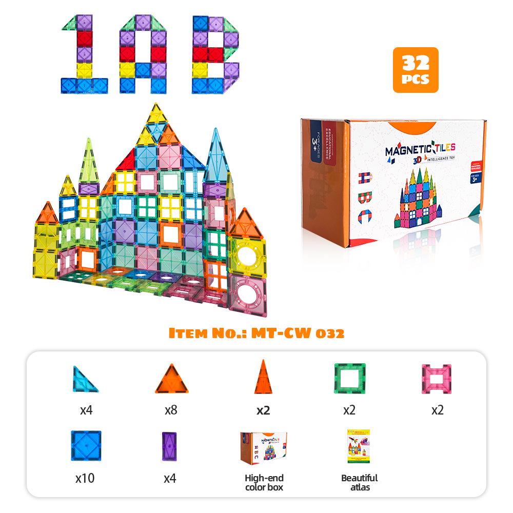 Stained Glass Magnetic Sheet Building Blocks for Early Education and DIY Construction