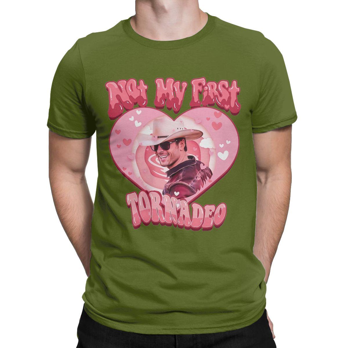 

Men s Not My First Tornadeo Glen Powell T Shirts Pure Cotton Clothes Unique Short Sleeve O Neck Tee Shirt Original T-Shirts 4XL