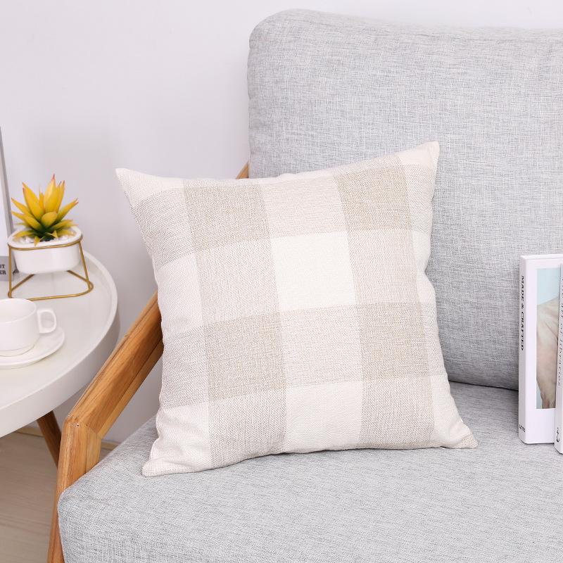 Linen Plaid Style Throw Pillow Cover - Hot-Selling Sofa Cushion Pillowcase