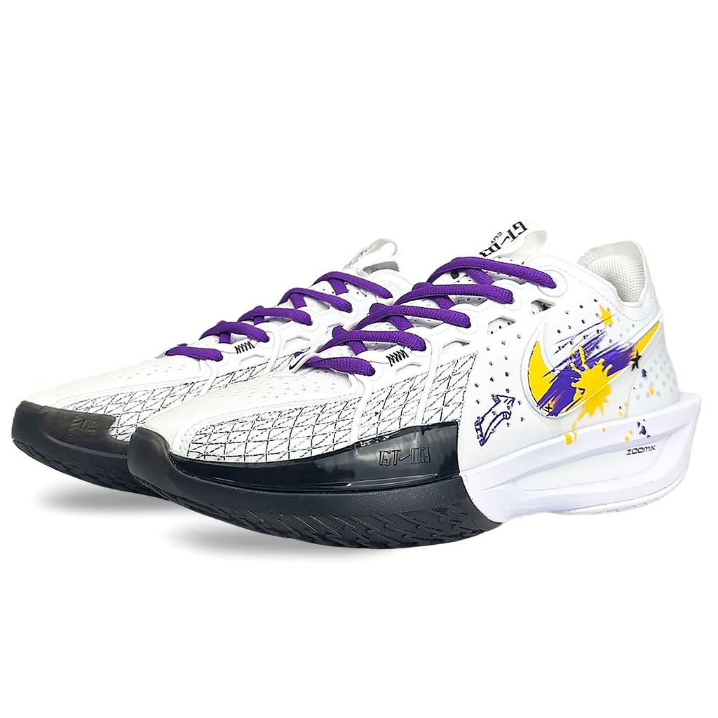 Nike G.T. Cut 3 Cushioning, Wear Resistant Low Top Basketball Shoes Unisex White Purple DV2918-102(Team40-)