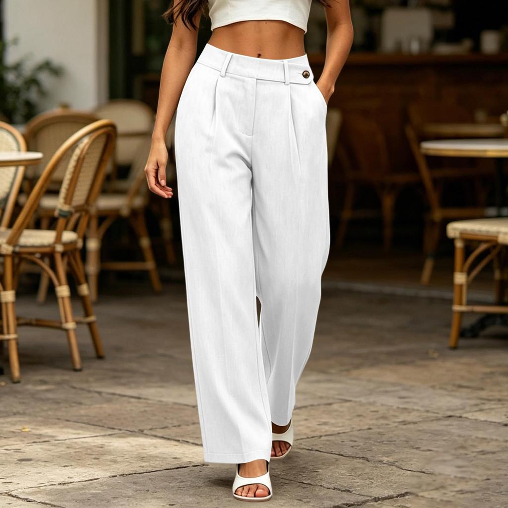 Women's Casual Wide Leg Pants with Pockets for Everyday Wear