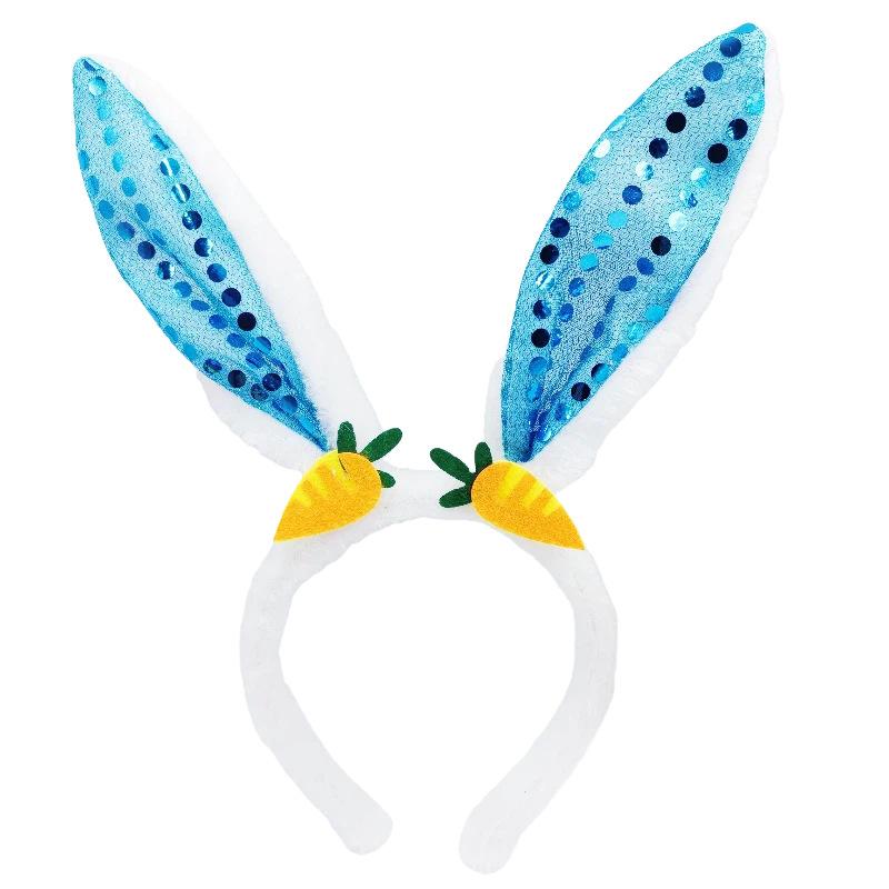 Neue Osterhasenohr-Haarbänder Plüsch-Hasenohren Karotten-Haarband Party Cosplay Kostüm Kopfschmuck Gesichtswasch-Haar-Accessoires Geschenk