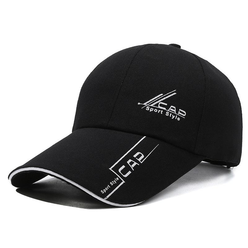 Large Size Long Bill Baseball Cap for Men Spring Summer Face Slimming Deep Hard Top Sun Hat UV Protection Outdoor