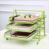 Metal Three-layer File Rack Wire Mesh Desktop Document Rack Durable Desktop Data Tray  Countertop