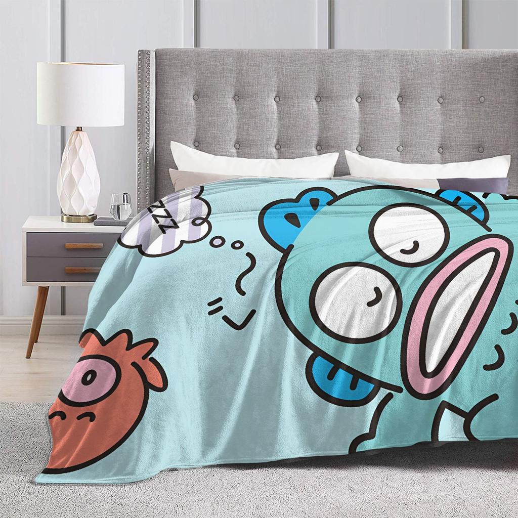 Hangyodons Plush Blanket Boy Girl Cute Green Fish Flannel Throw Blanket For Home Decor Warm Soft Customized Quality Bedspread
