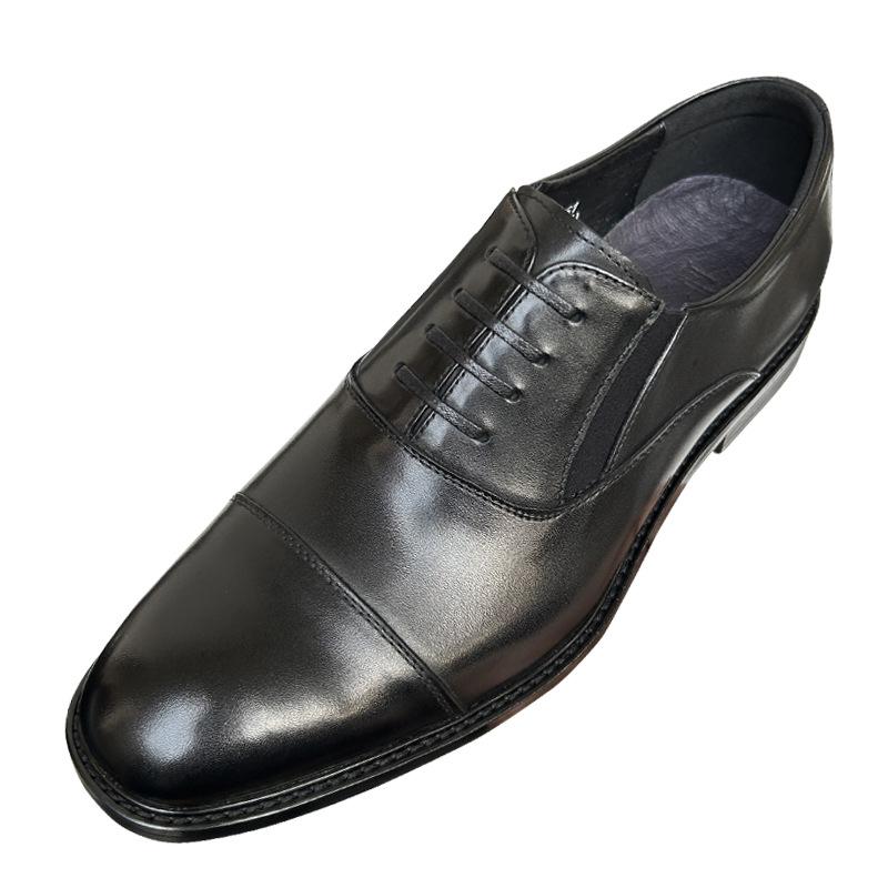 Three Joint Leather Shoes Men'S Foot Cover Business Dress Leather Breathable Suit Groom Wedding Men'S Shoes Men'S Leather Shoes Wooden Root