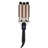 3 Barrel Curling Iron Wand Hair Waver Curler Iron Hair Waving Styling Tools Gold 110‑240VUS P Lug 32mm