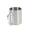 200ML Lightweight Stainless Steel Camping Mug with Carabiner Portable Metal Coffee Mugs for Outdoor Sports Travel Hiking