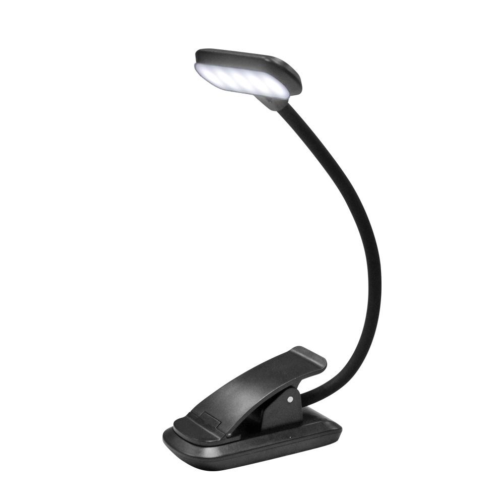 Compact USB-Rechargeable Clip-On Desk Lamp: 9-LED Eye Protection with Three-Color Display for Students