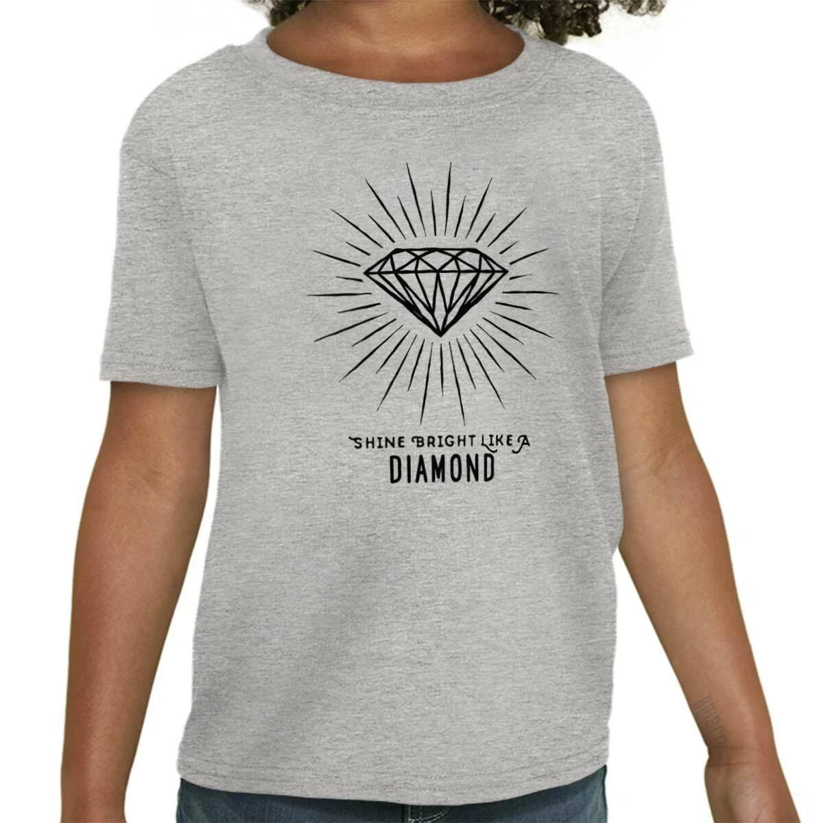 Shine Bright Like a Diamond Positive Inspire Girls Youth Crewneck T Shirts Tees M