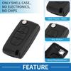 [A ABSOPRO] Compatible with Peugeot 3 Button Key Shell Case Keyless Entry Remote Key Case Replacement for 207