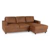 4-seater Right-hand Corner Sofa - Vintage Brown Fabric - Contemporary - L 215 X D 140 X H 86 Cm - PAUL
