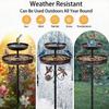 1Pc Vintage 2-Tier Iron Bird Bath & Feeder Combo – Rust-Proof 5-Claw Ground Stake, All-Weather Outdoor Garden Decor for Hummingbirds & Sparrows