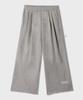 Yankoaleupeu Diploma Embroidered Wide Two-Pleat Sweatpants - Melange
