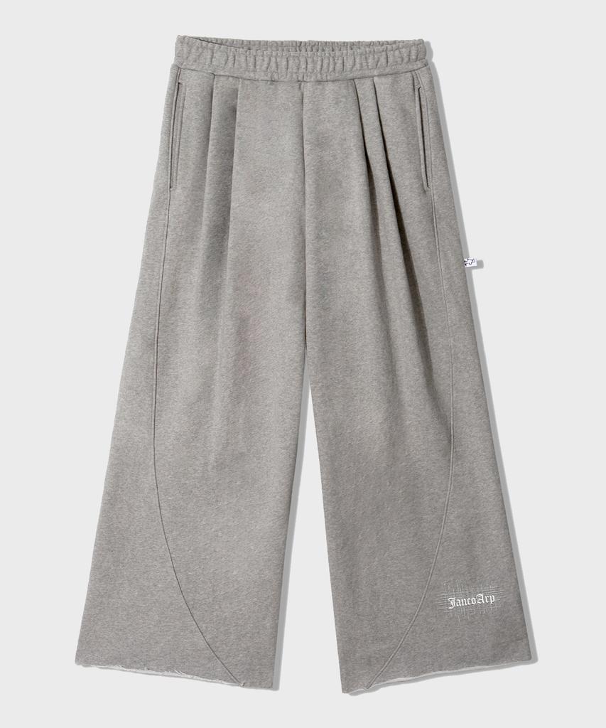 Yankoaleupeu Diploma Embroidered Wide Two-Pleat Sweatpants - Melange