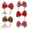 Shiny Christmas Hairband Non-slip Christmas Headband Gift Bowknot Hair Hoop  Kids
