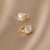 White - Square Pearl Earrings