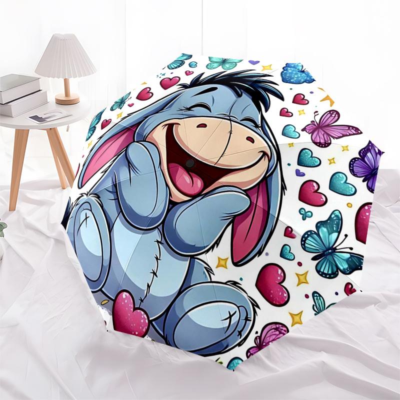 Winnie and Friends Themed Travel Umbrella-8 Ribs Automatic Opening and Closing, Portable Folding Design, Compact and Stylish Umbrella Suitab